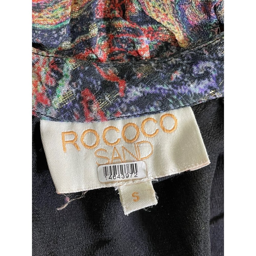 Rococo Sand Abstract Plunge Mini Dress Black Women's Size Small - Picture 13 of 14